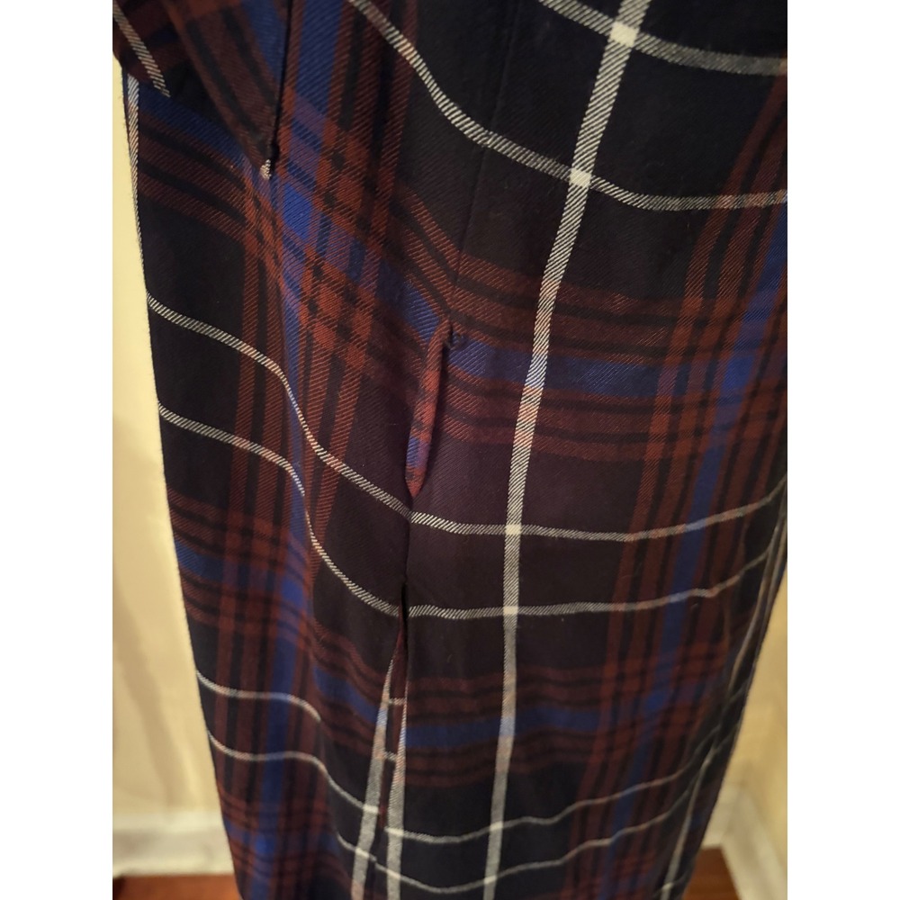 L'AGENCE Cameron Plaid Rayon Maxi Shirt Dress with Pockets XS NO BELT - Picture 7 of 8